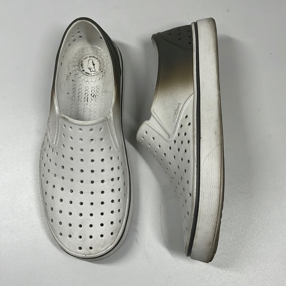 Native Jefferson White & Gray Slip On Shoes Women's Size 8 - Picture 1 of 8